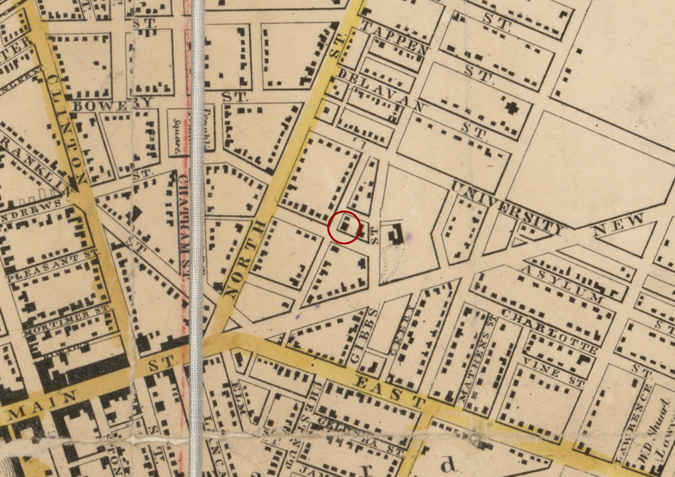 1858 Monroe County Map Excerpt Zion Church